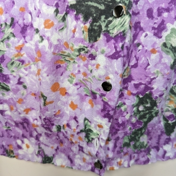 J. CREW floral knit cardigan sweater xs small - Picture 3 of 10